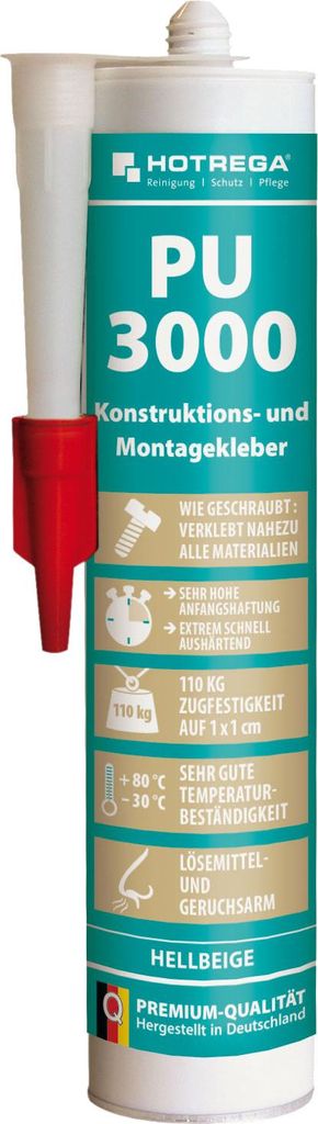 HOTREGA Polyurethan3000 Konstruktions- und Montagekleber Produktbild 