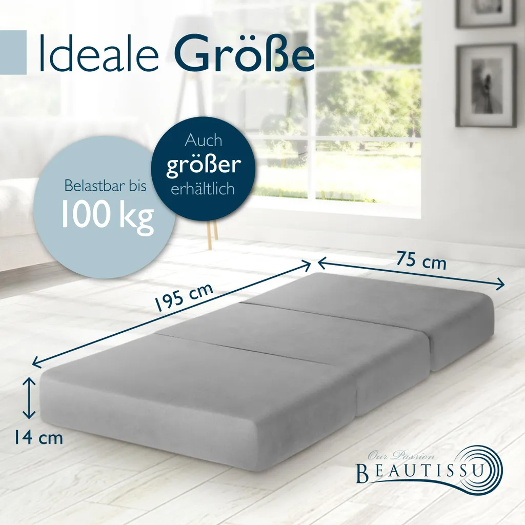 Matelas d'Appoint Pliable 75x195cm - Lit de Camp Confortable avec Housse - 4
