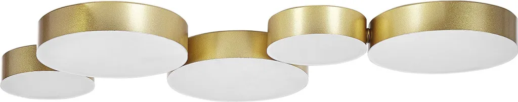 Luminaire de plafond design doré avec 5 bras en fer forgé pour chambre