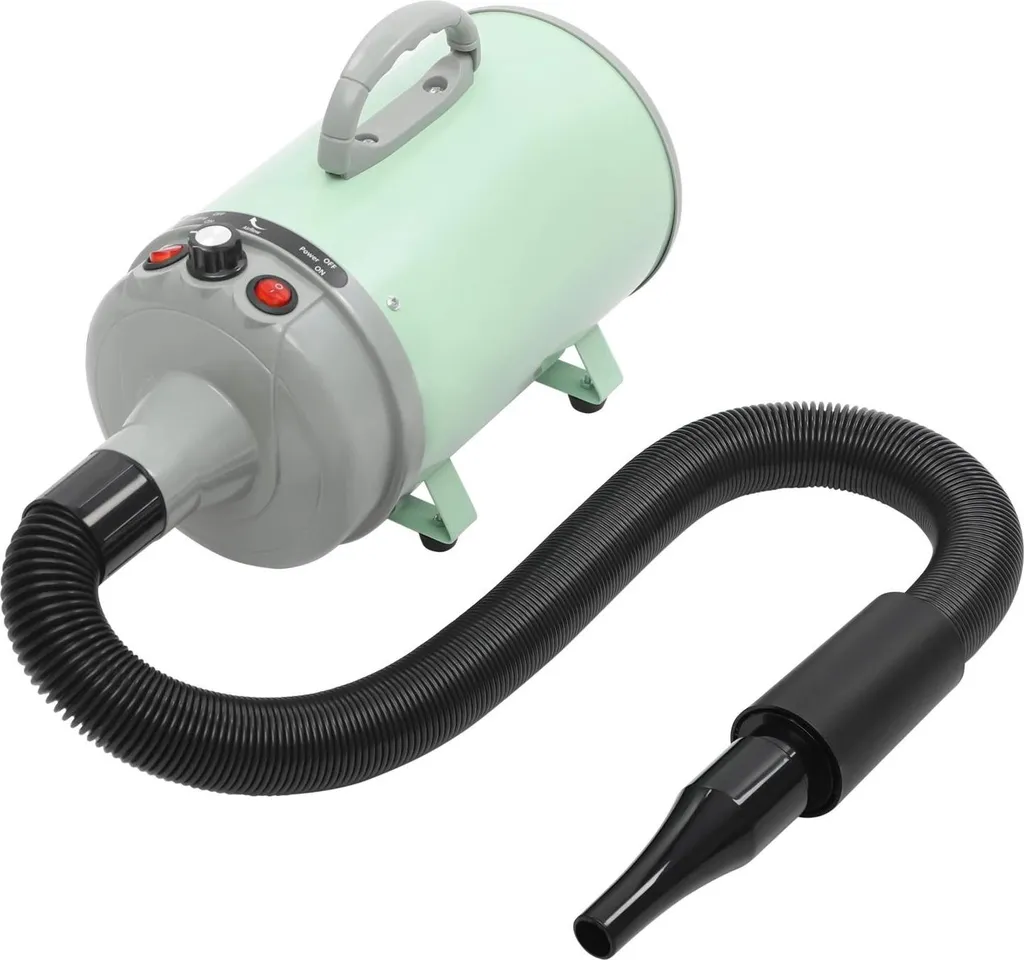 Séchoir pulseur pour chien et chat 2200W vert avec tuyau modulable