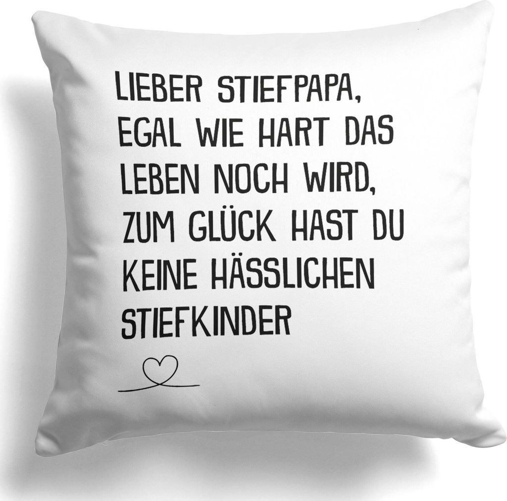 22Feels Stiefvater Geschenk Vatertag Geburtstag Bonus Papa Stiefpapa Kissen Deko Männer Herrentag Dekoration Patchwork Wohnaccessoires Wohnzimmer ...