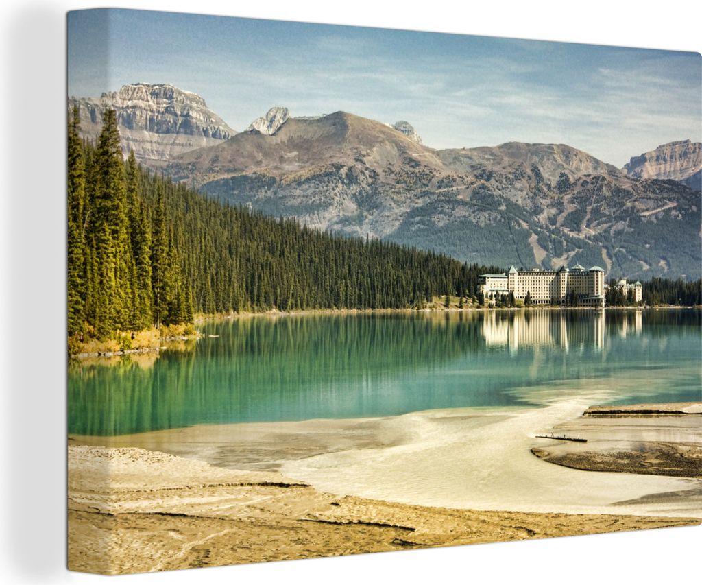 OneMillionCanvasses - Leinwandbilder - 140x90 cm, Landschaft im Banff-Nationalpark in Kanada, Wandbilder Kunstdruck Wanddekoration - Foto auf Lei...