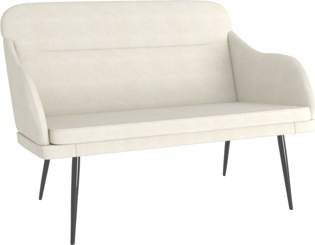 Sitzbank Creme 110x76x80 cm Samt