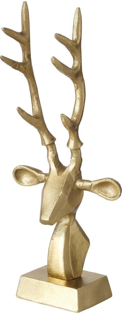 Goldene Hirschfigur Aurora Deko Skulptur aus Aluminium 34 cm