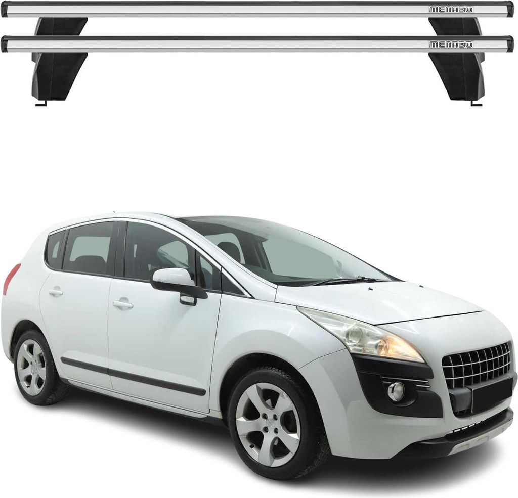 Menabo Dachträger Grundtäger für Peugeot 3008 2009-2016 75kg Alu Silber 2 tlg