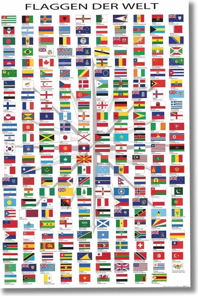 Flaggen der Welt Poster 61 x 91,5 cm