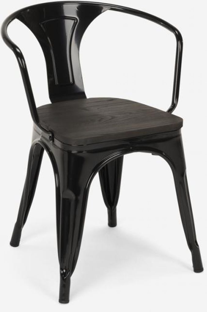 chaises métal bois style industriel pour bar cuisine steel Image du produit 