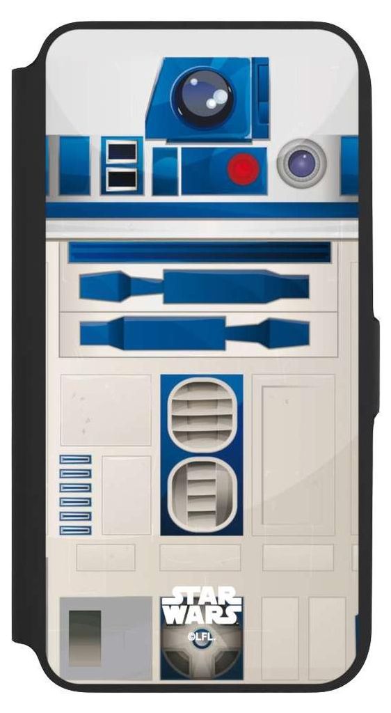 NIVOCASE Klapphülle für Samsung Galaxy A16 5G Handyhülle aus Kunst Leder NIVOflip schwarz Fanartikel Star Wars R2D2