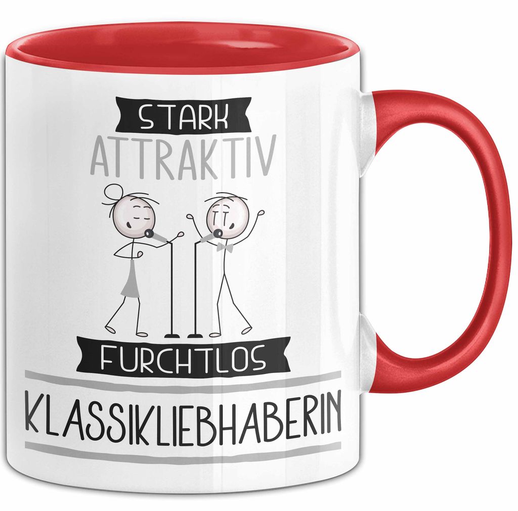 Klassikliebhaberin Tasse Geschenk Becher Stark Attraktiv Furchtlos Klassikliebhaberin Lustige Geschenkidee (Rot)
