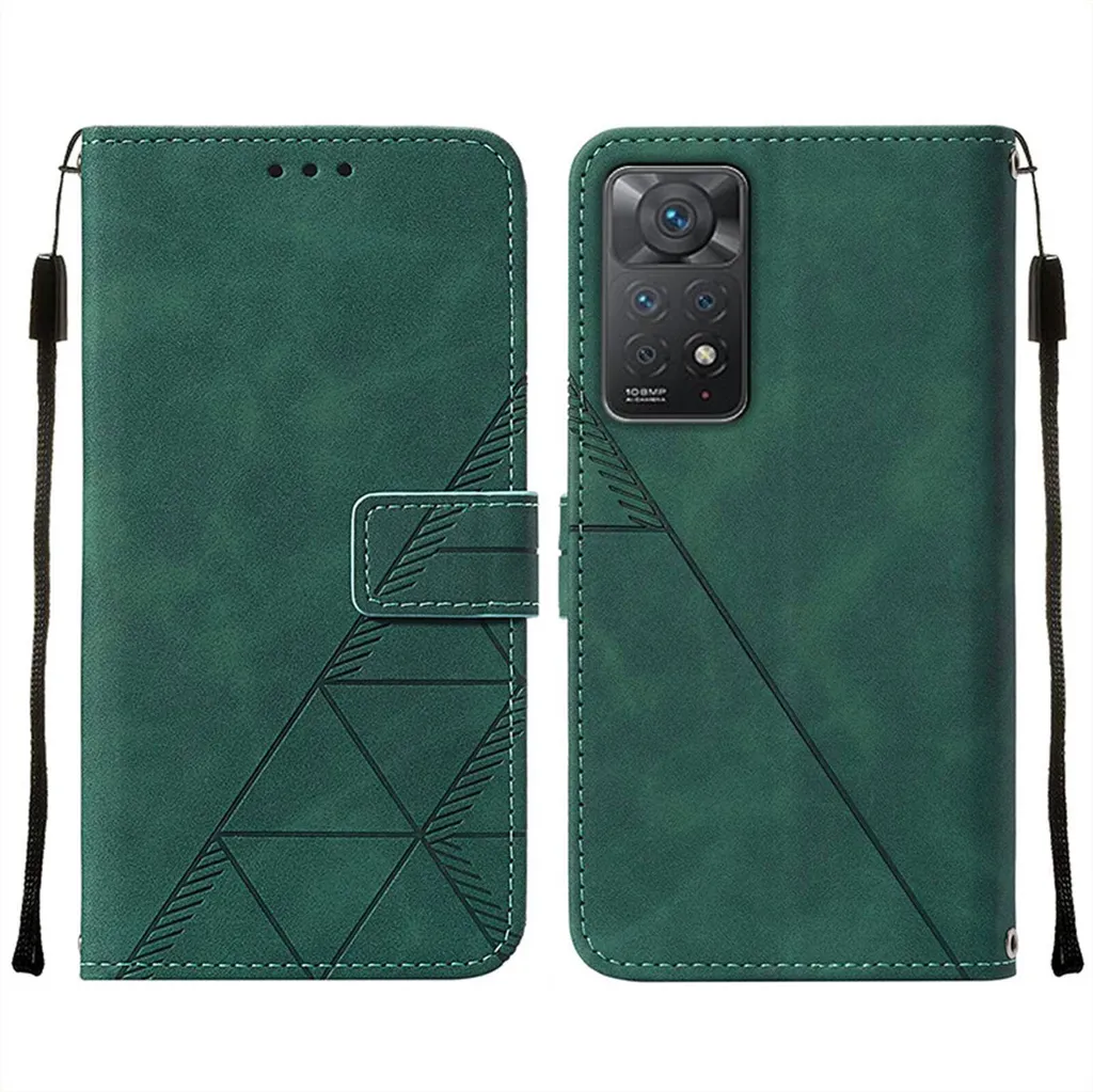 Cover Xiaomi Redmi Note 11 Pro Goffrata Verde - Wallet & Stand Top