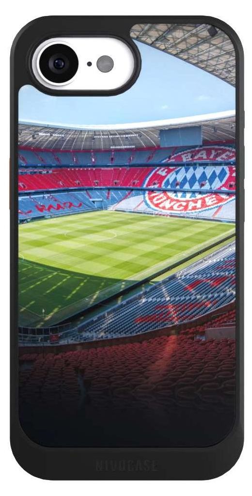 NIVOCASE Hülle für Apple iPhone 16e Handyhülle NIVOcore Case Schwarz FC Bayern München FCB Stadion
