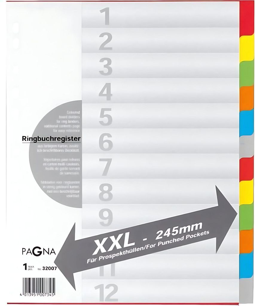 Pagna Register A4 XXL 12tlg. 6-farbig Produktbild 