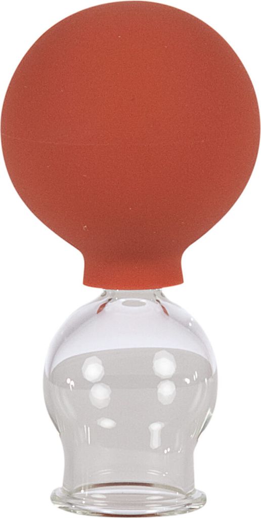 Schröpfglas mit Ball 2,5 cm, Schröpfgläser mit Saugball, medizinisch Schröpfen