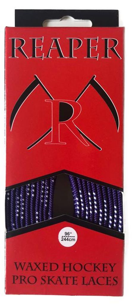 REAPER HOCKEY Senkel PRO gewachst für Schlittschuhe EISHOCKEY INLINEHOCKEY SKATERHOCKEY Größe: 84" (213cm) Farbe: Lila