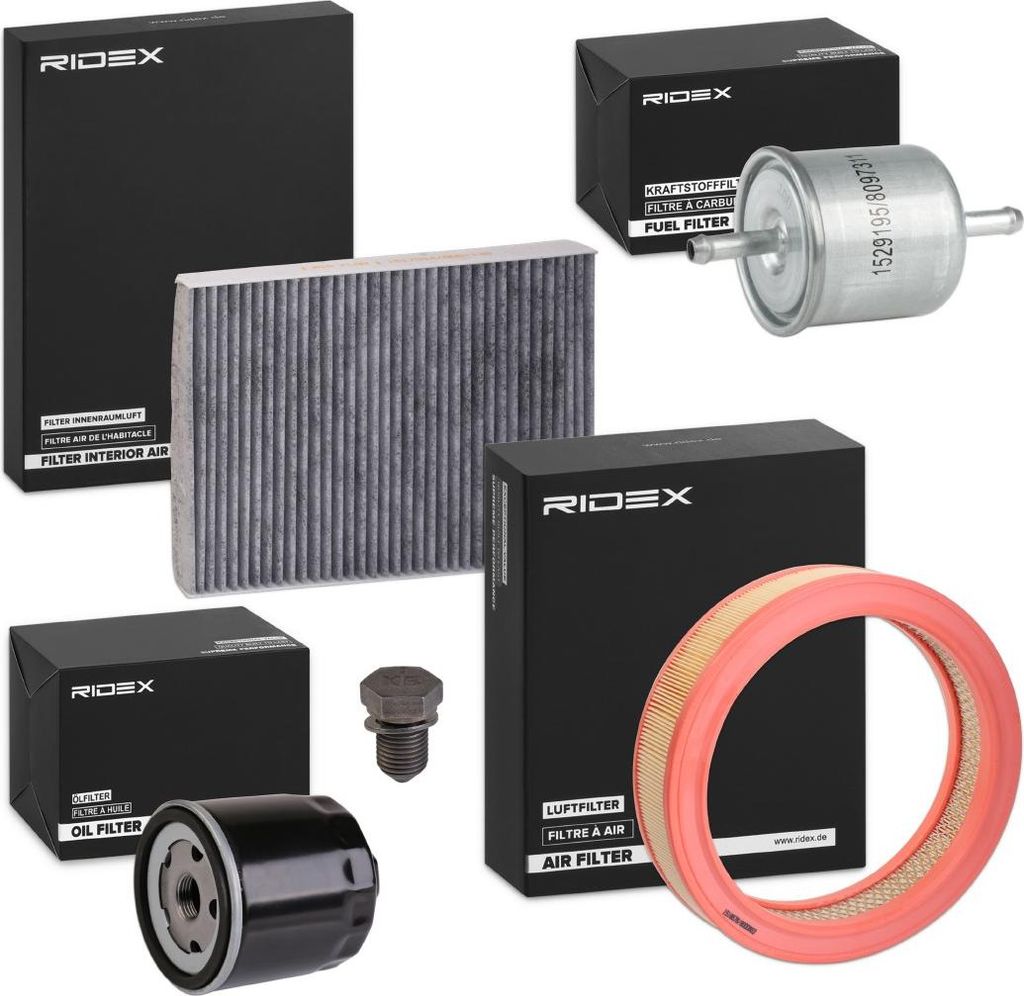 RIDEX Filterset Inspektionspaket Filtersatz für VW Polo Schrägheck (6N1) Caddy II Kastenwagen (9K9A) Polo Classic (6V2) Polo Variant (6V5) für SEAT