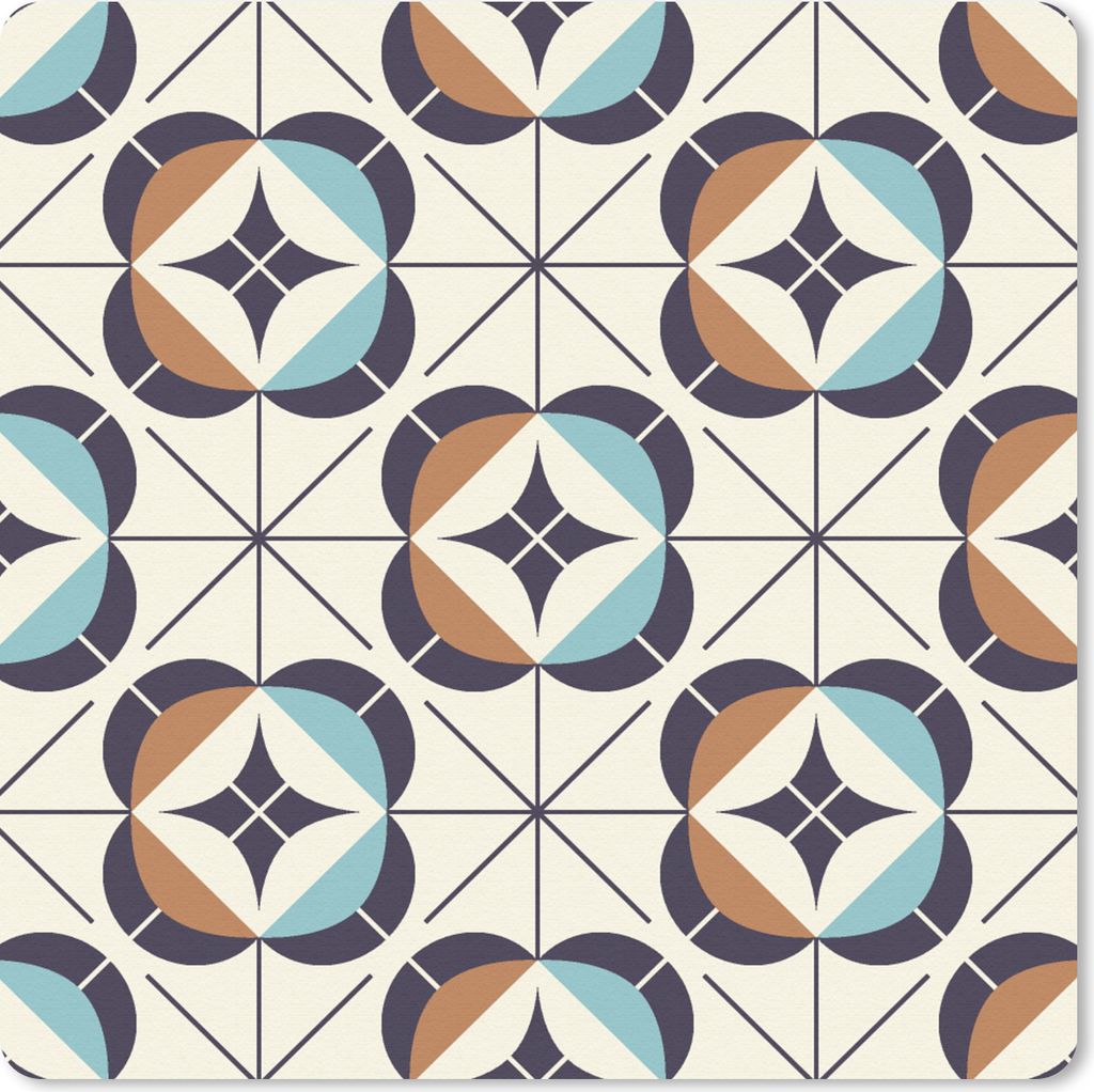 MuchoWow Mauspad Mousepad Retro - Design - Geometrie 30x30 cm - Mousepads - Maus Mat - Pad - Mausunterlage - Gaming