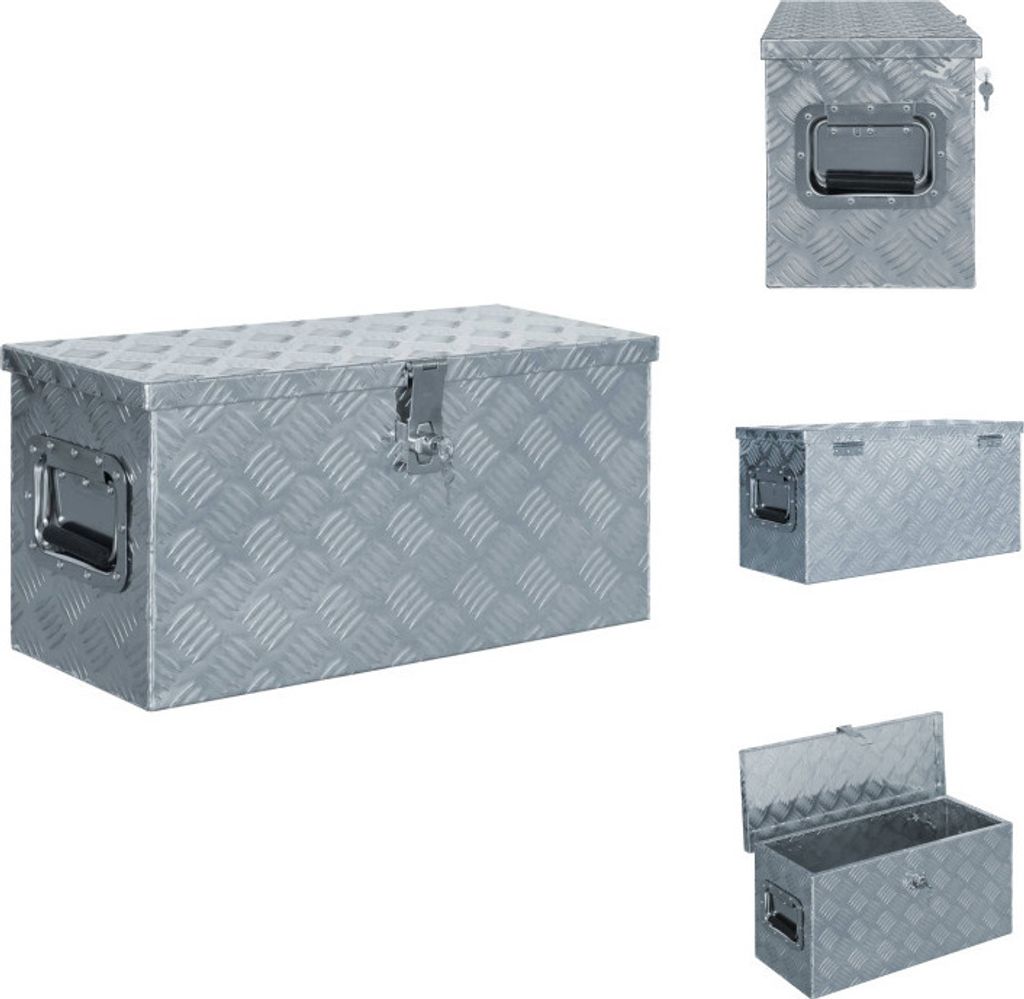 vidaXL Aluminiumkiste 61,5 x 26,5 x 30 cm Silbern - Werkzeugkästen