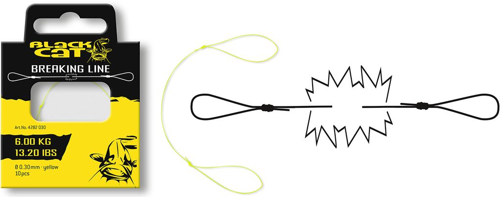 Black Cat Breaking Line Reißleine 10 Stück 6kg Ø 0,30mm gelb 10 Stück
