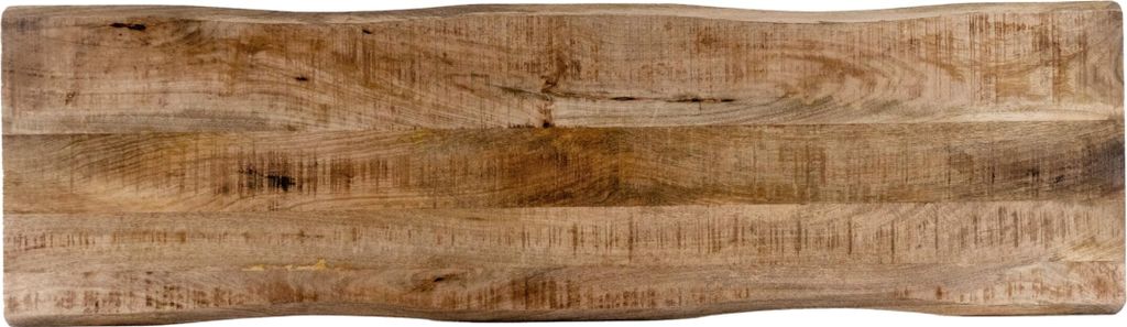 Holzplatte 160x40 cm Emilio, Bretter aus Mangoholz massiv + raue Oberfläche, Baumkanten-Platte für Heimwerker, geeignet für Arbeitsplatten, Tisc...