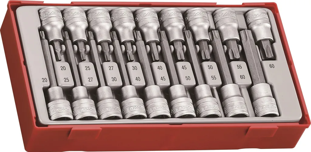 Jeu de 18 douilles TX Tengtools 231890104 TTTX18 avec plateau mousse
