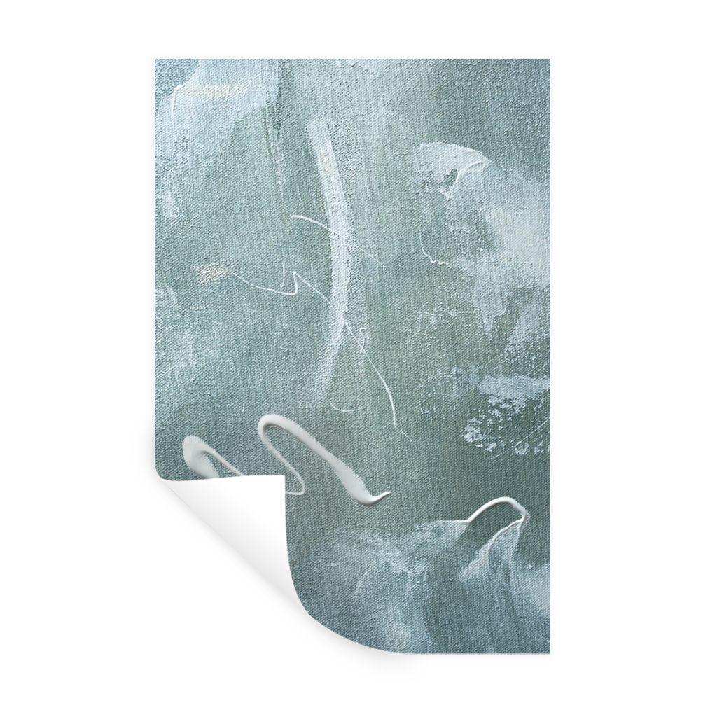 MuchoWow Wandtattoo Wandsticker Wandaufkleber Grün - Weiß - Farbe - Malerei 40x60 cm Selbstklebend und Repositionierbar - Wierderverwendbar - S...