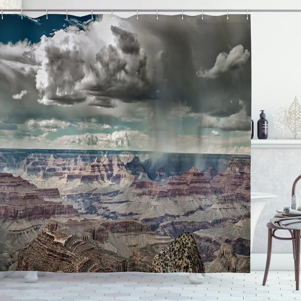 Tenda da Doccia Lavabile ABAKUHAUS 175x200 Antimuffa Navy Gocce