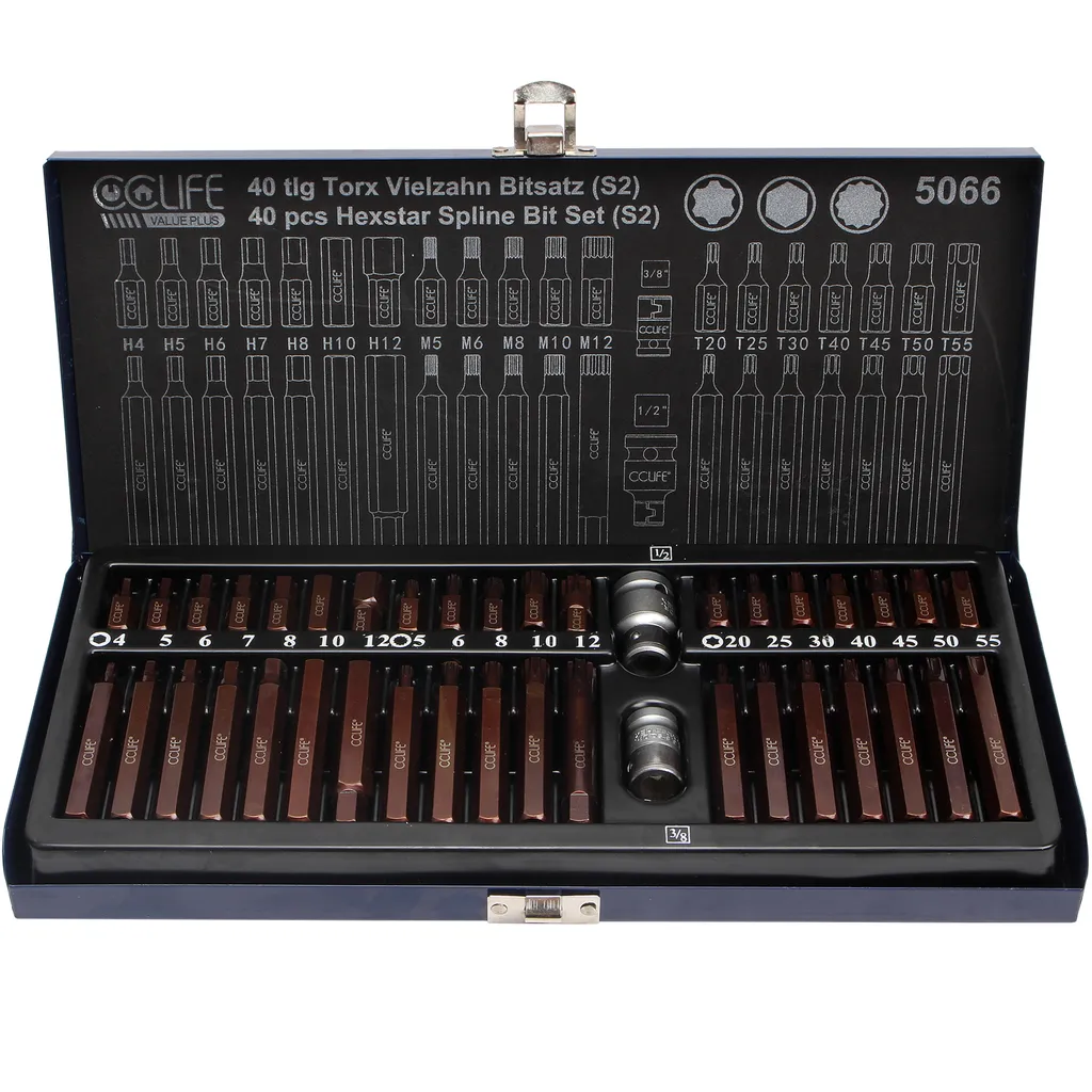 Solution Vissage Difficile : Coffret CCLIFE 40 Embouts XZN Torx Acier S2