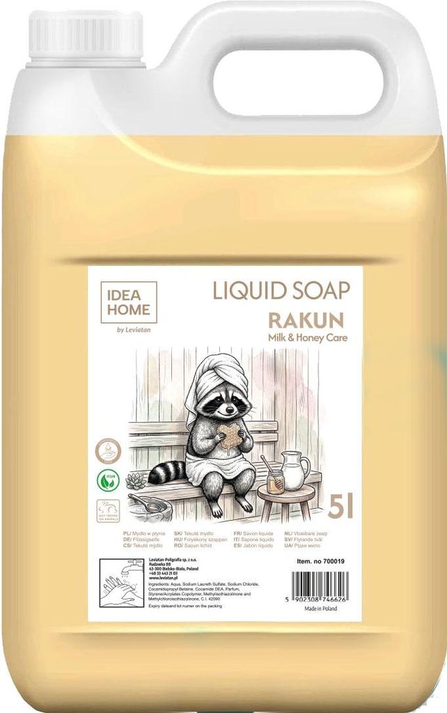 DETERGENTE LIQUIDO IH RAKUN MILK & HONEY CARE 5 l Immagine del prodotto 