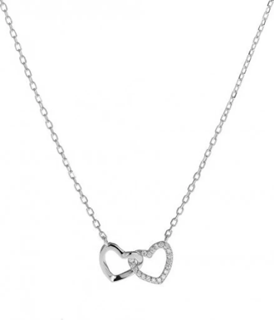 Collier en argent Coeurs interconnectés AJNA0016 - Bijou élégant femme