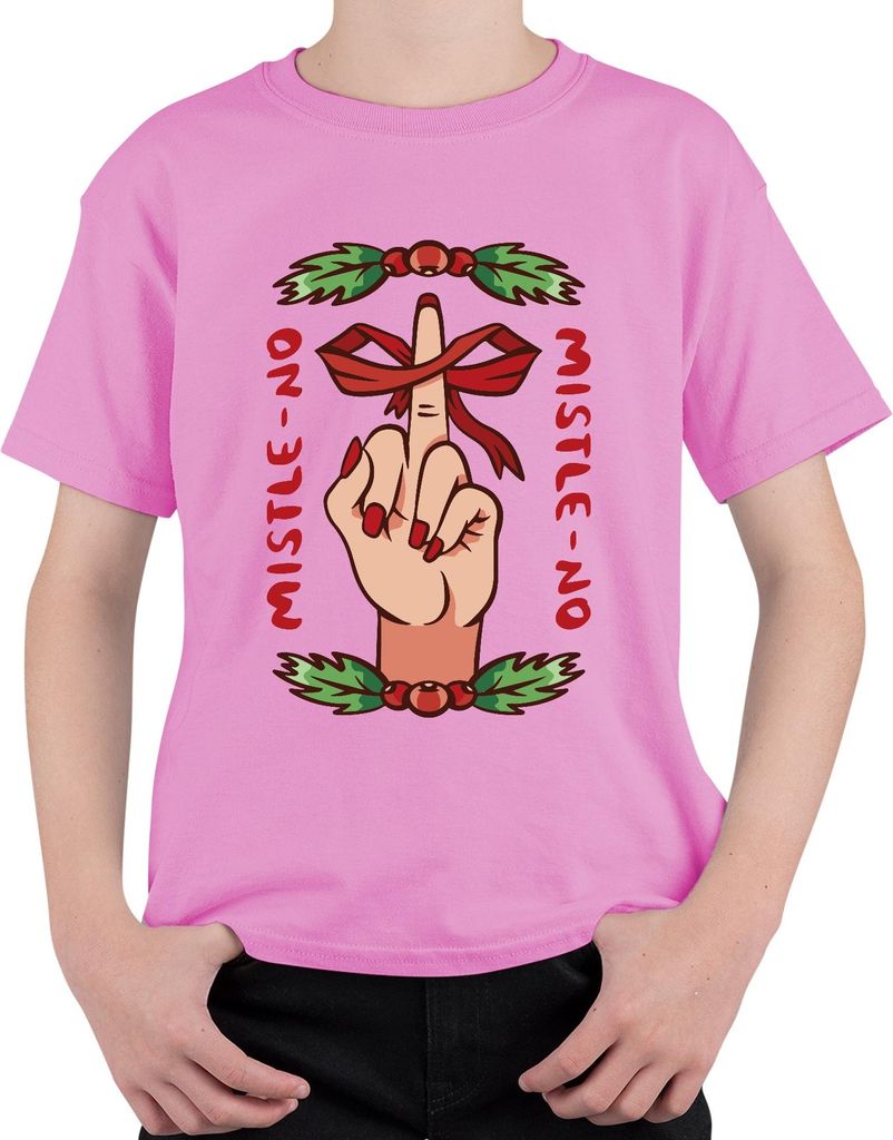 Mistle No Anti-Weihnachten - Weihnachtsgeschenk Christmas Uni Kinder T-Shirt, Pink, 128
