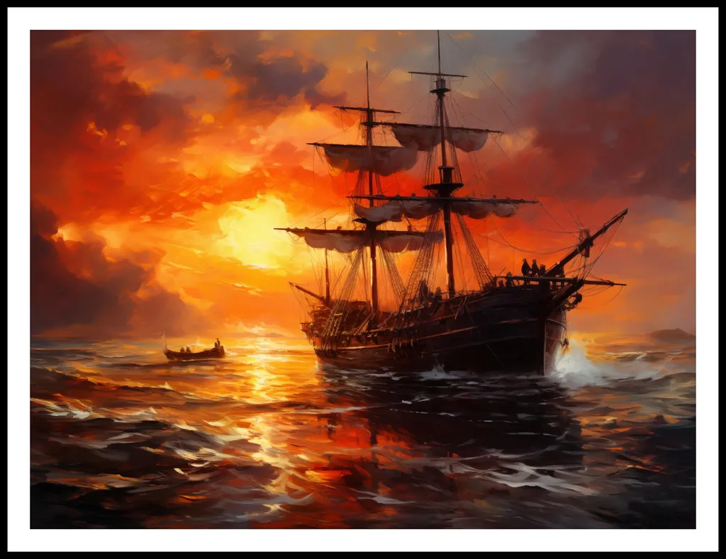 Poster 100x75cm Fuoco sull'acqua - 2