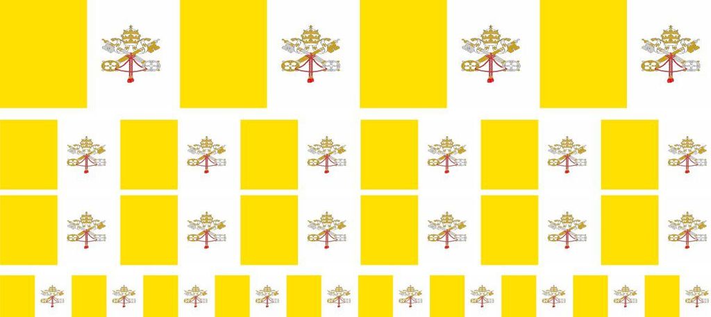 Mini Aufkleber Set - Pack glatt - 4x 51x31mm+ 12x 33x20mm + 10x 20x12mm- selbstklebender Sticker - Vatikan - Flagge / Banner / Standarte fürs Auto...