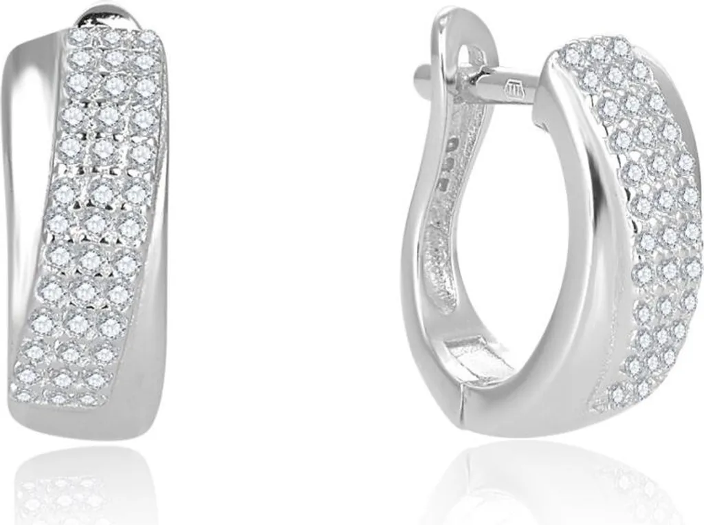 Boucles d'oreilles Overtime AGUC2698 en argent et zircon cubique