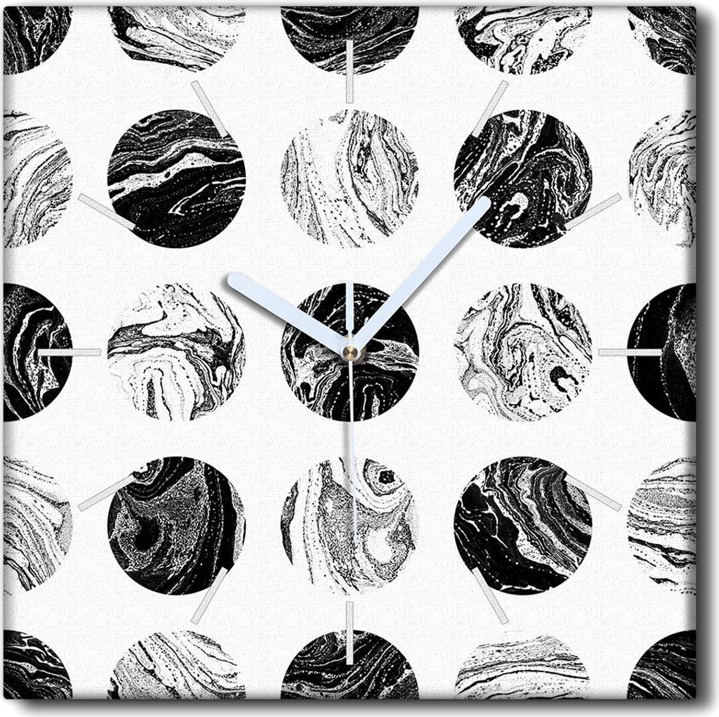 Coloray Uhr auf Leinwand 30x30 cm Wand Uhr Dekoration Wohnzimmer Segeltuch weiße Zeiger -Mondmuster