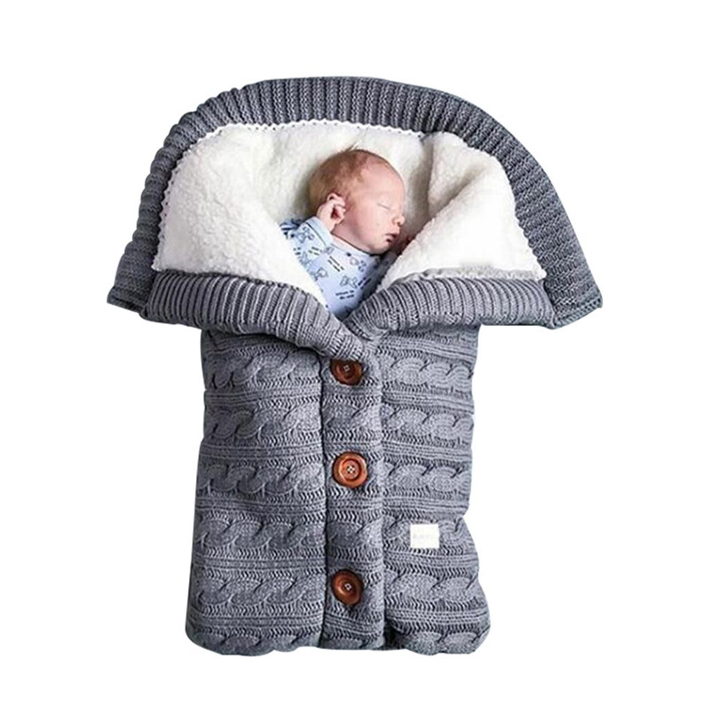 Baby-Winterschlafsäcke, dicke, warme Kinderwagen-Strickdecke, gestrickte Wickeldecke, Kinderwagen-Schlafsack für 0–24 Monate, Kinderwagen-Warp ...