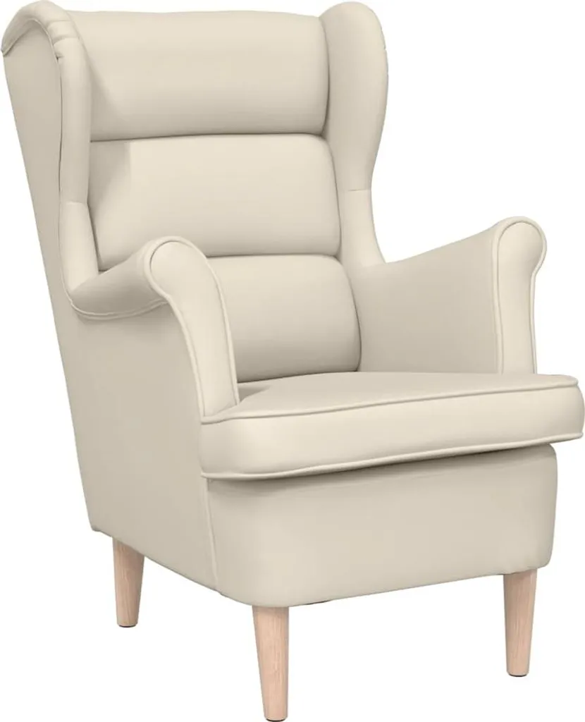 Fauteuil blanc en lin vidaXL avec dossier haut 100 cm confort premium
