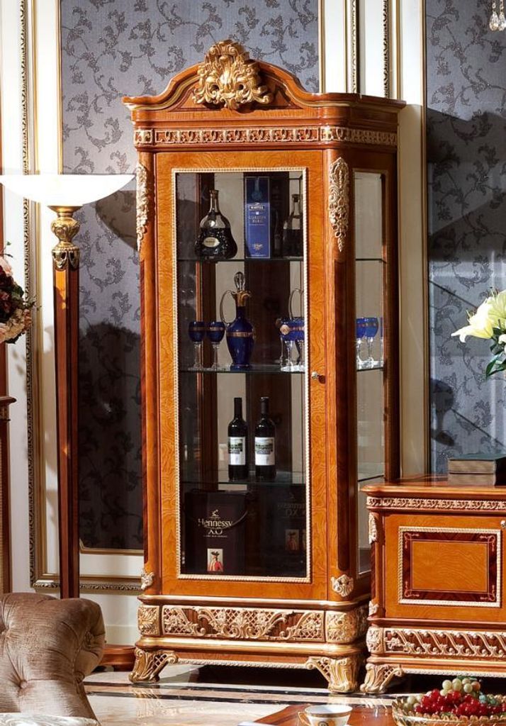 Vitrine Schrank Vitrinen Wohnzimmer Schau Schränke Design Barock Rokoko Neu E62