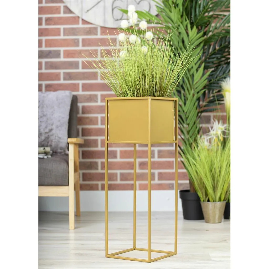 Support fleurs moderne or 70 cm - Décoration florale pour salon et loft - 8