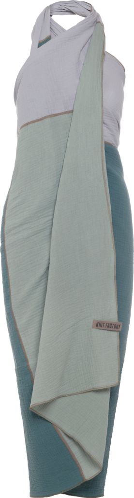 Knit Factory Fay Pareo - XL Musselintuch - Strandtuch - Stone Green/Vintage Green - 180x130 cm