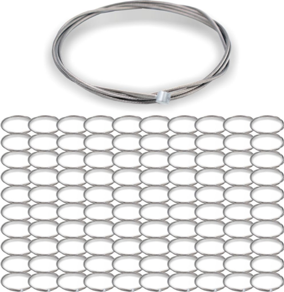100x Edelstahl-Drahtseil Ø 1,5 mm, 1x19 mit Zylindernippel Ø 4,0 mm Länge 5 mm, Niro 1.4301 verzinkt | Länge 2000 mm