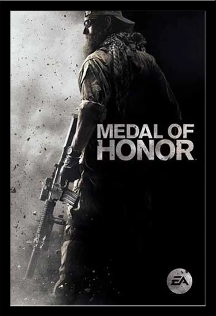 Décoration Gaming pour Bureau : Poster Medal Of Honor Encadré Noir Chic