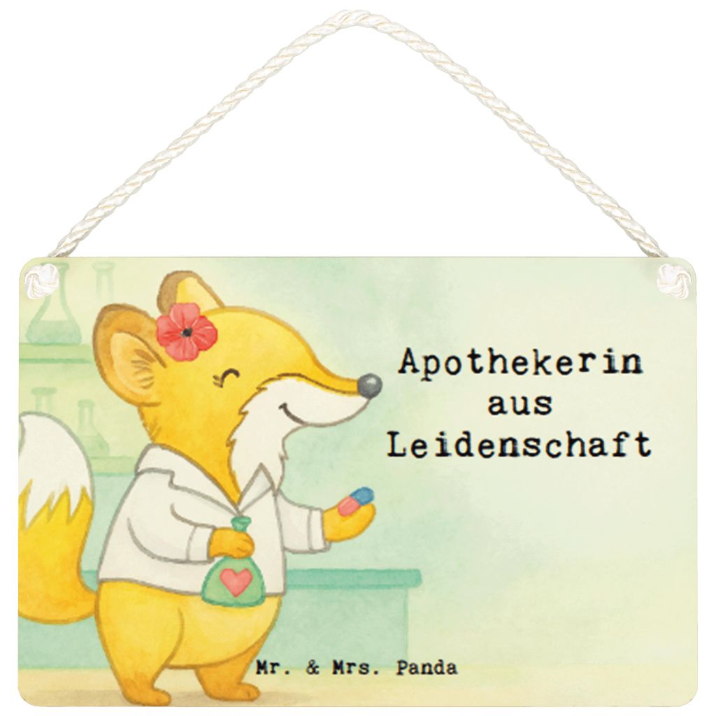 Mr. & Mrs. Panda holzbild Apothekerin Leidenschaft Design DIN A6 - Weiß - Geschenk, Beruf, Türschild, Spruch, Approbation, Schild, Witzig, kleine...