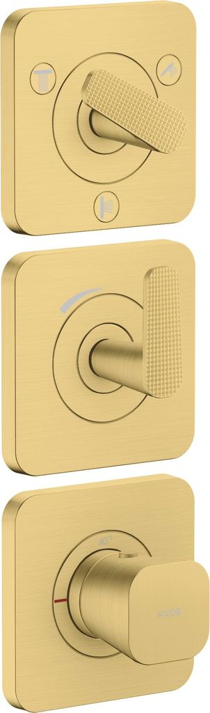 hansgrohe AXOR Citterio C Thermostatmodul 380/120 Unterputzmodell mit Rosetten für 3 Verbraucher, Cubic cut, 49711950