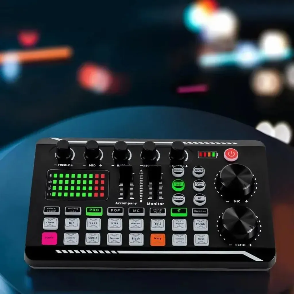 Console de mixage Bluetooth à effets sonores et éclairage LED intégré