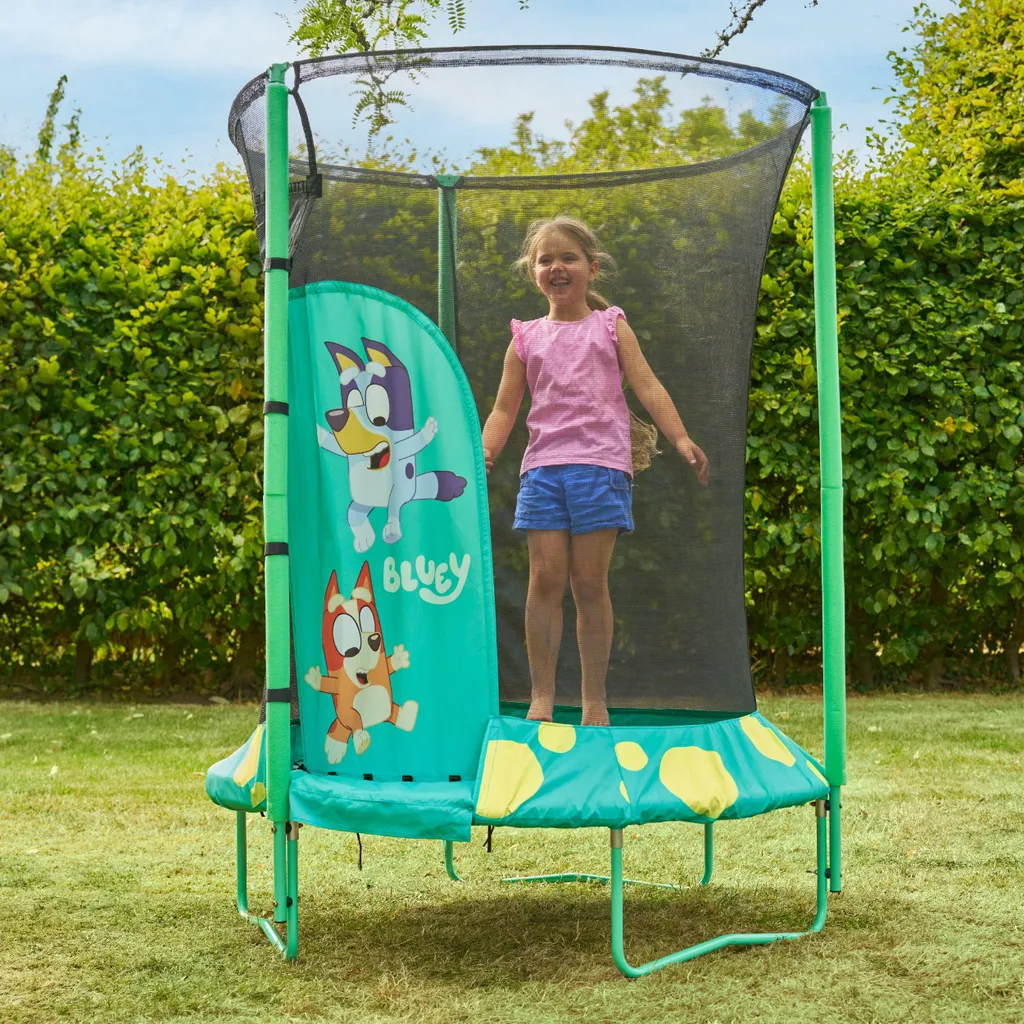 Trampoline 140 cm JUNIOR bleu avec filet et entrée igloo originale