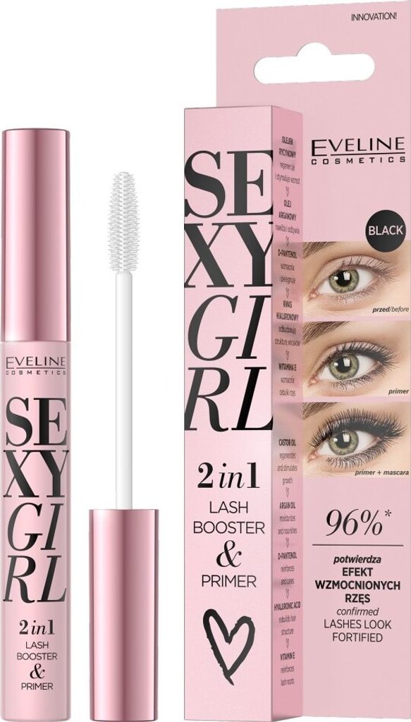 Eveline Sexy Girl 2 in 1 Mascara Lash Booster and Primer Black 10ml
