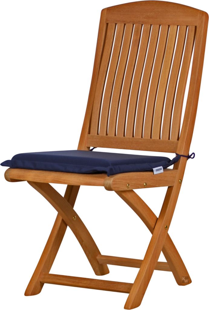 Polster Klappstuhl Auflage marine blau navy Sitzpolster als waschbares und UV-beständiges Garten Sitzkissen