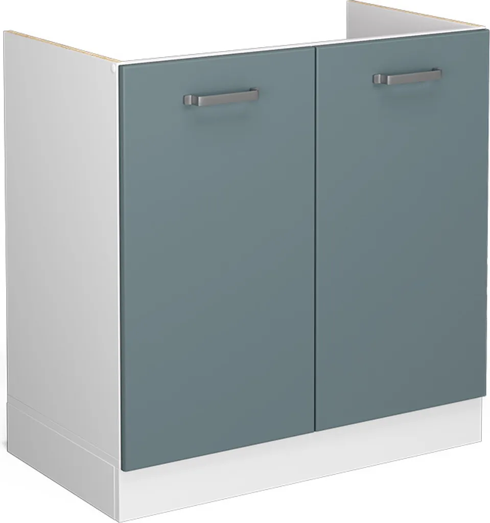 Mobile Cucina Sottolavello 80cm Vicco R-Line Grigio-blu e Bianco