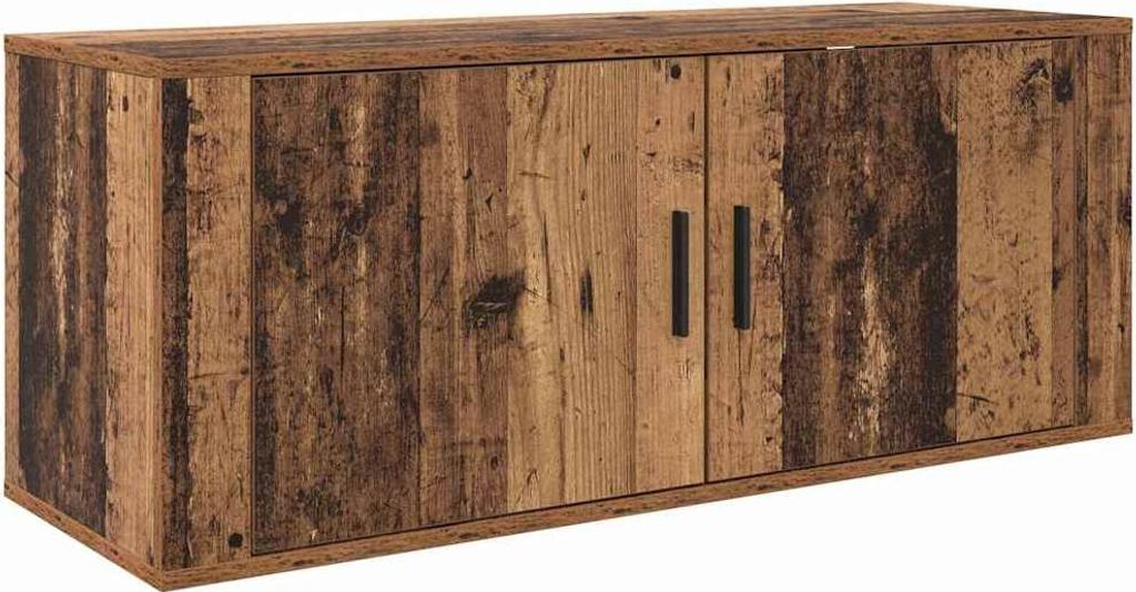 Wandmontiertes TV-Regal Wandmontiert Altholz 100 x 34,5 x 40 cm