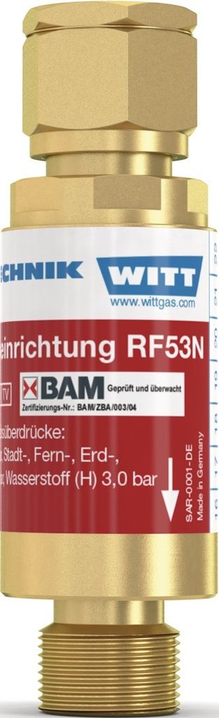 Witt Sicherungseinrichtung RF53N G3/8 LH Brenngas nach TRAC 207 - 145012